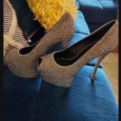 Giuseppe Zanotti Women's Crystal Platform Shoes 8 1/2