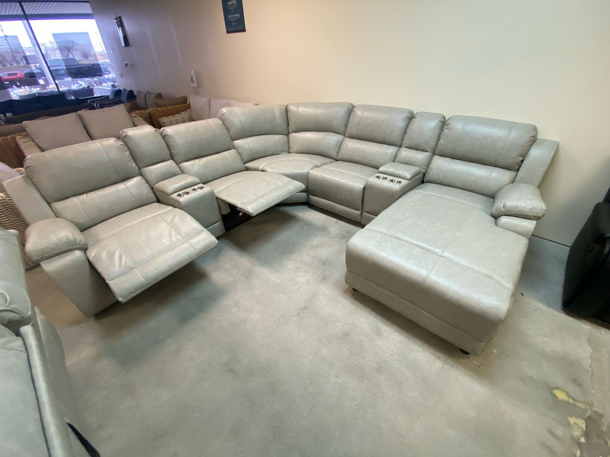 FREE DELIVERY AND INSTALLATION - Brand NEW IN BOX 📦 (Grey) LARGE DOUBLE RECLINING SECTIONAL