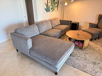 (Sold) Living Spaces Modern Sectional Sofa with Left Chaise