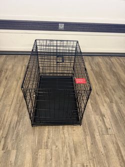 Black Wire Folding Dog Crate with Tray