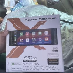 Power Acoustik 6.5" single din touchscreen car stereo deck w/ wireless Apple CarPlay & AndroidAuto