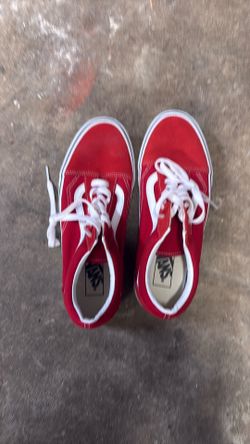 VANS Old Skool Red White Canvas Men's Sneakers US Size 8.5