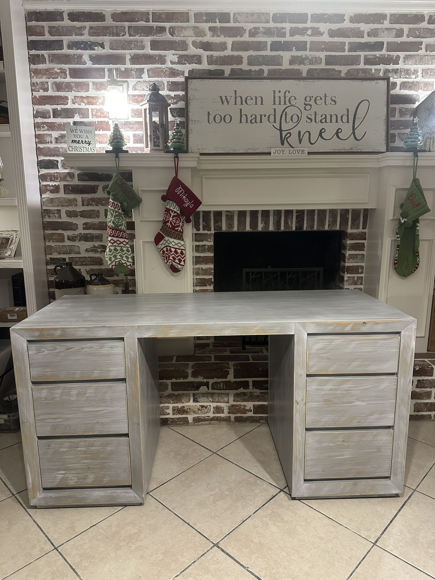 Beautiful Refinished Solid Wood Large Desk