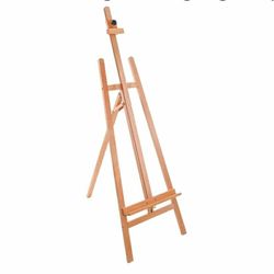 U.S. Art Supply 64" to 89" La Jolla Classic A-Frame Wood Easel, Lyre Style Studio Easel - Wooden Artists Floor Stand, Sturdy
