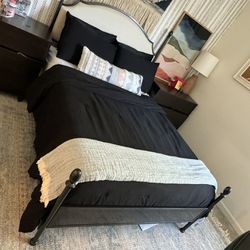Full Size Black/Beige Bed frame 