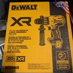 DEWALT 1/2" 20V XR HAMMER BRUSHLESS DRILL 