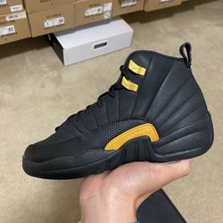 Size 5Y / 6.5W - Air Jordan 12 Retro GS ‘Black Taxi’  Yellow