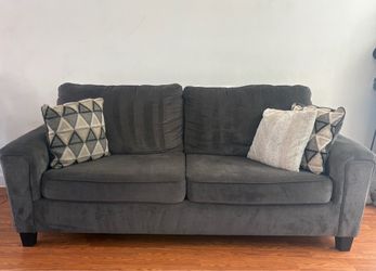 Gray Fabric Two-Seat Sofa and love seat