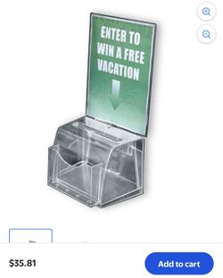 1× Clear Lottery / Raffle Box with Sign Holder (Azar 206007) 
