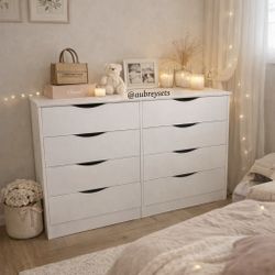 White 8 Drawer Dresser 
