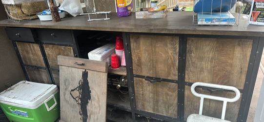 Bar , Iron And Wood Bar From Mor Furniture