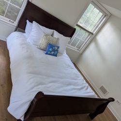 Sleigh Bed Frame (Queen Size)