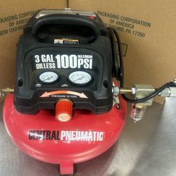 Central Pneumatic 3 Gal 100 Maximum PSI Air Compressor Untested