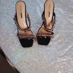 Black Heeled Sandals