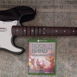 Xbox One Guitar Controller And Rock Band 4 Game