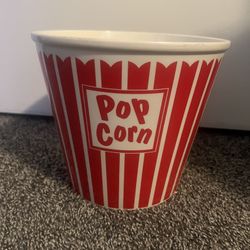Glazed stoneware popcorn bucket