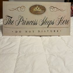 Wall Deco - The Princess Sleeps Here (10” x 20”)