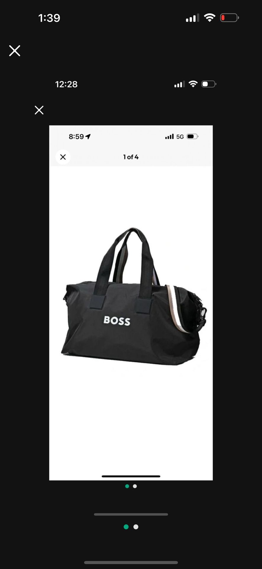 New— Men’s Boss Weekender, 22.8 L X 12.5 W LAST ONE -ORIGINAL