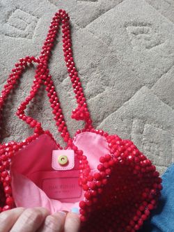 Red beaded heart ❤️ purse