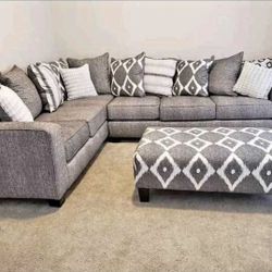 Sectional Couch And Ottoman 