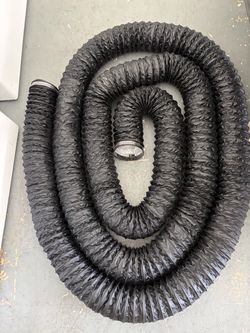 25 ft Black Flexible Ducting Hose with Clamps