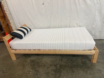 Twin bed frame and twin mattress