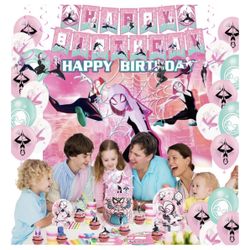 Pink Spider Theme Birthday Party Decorations Supplies