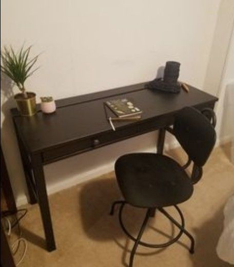 Ikea Hemnes Desk Black/Brown