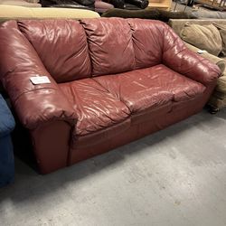 Red Leather Couch (in Store)