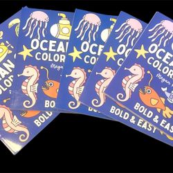 Ocean Oasis Coloring Books - Bold & Easy Designs for Kids | Megan Miles Art