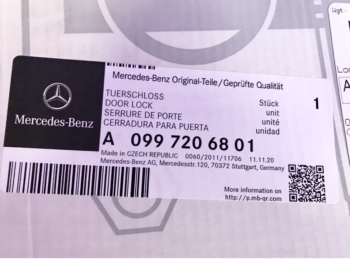 Mercedes Benz GLC 300 Door lock actuator passenger Front Door Original