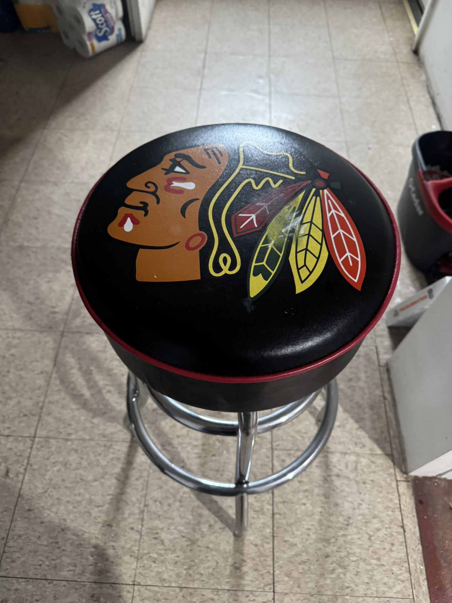 Chicago Blackhawk Bar Stool