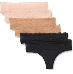 Lace Thong Underwear 6 Pack Size M