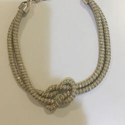 Gold And White Knotted Necklace