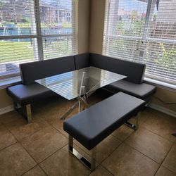 LABOR DAY SALE | DINING TABLE SET | GLASS AND SILVER| NEW IN BOX | MULTIPLE SIZES AVAILABLE