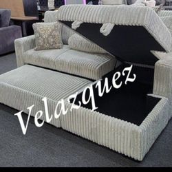 ✅️✅️2-Piece Convertible Sectional
Sleeper Sofa W/Fold-Down Table & Chaise Storage✅️✅️