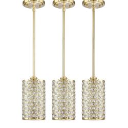 3 Pack Crystal Pendant Lights $65