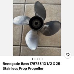 Renegade Bass Stainless Prop Propeller 13 1/2 X 25