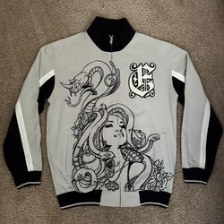 ECKO UNLTD Full Zip / Track Jacket / Gray / White / Black / Mens Size M