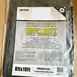 Heavy Duty Waterproof Poly Tarp 8 ft x 10 ft – Outdoor Cover