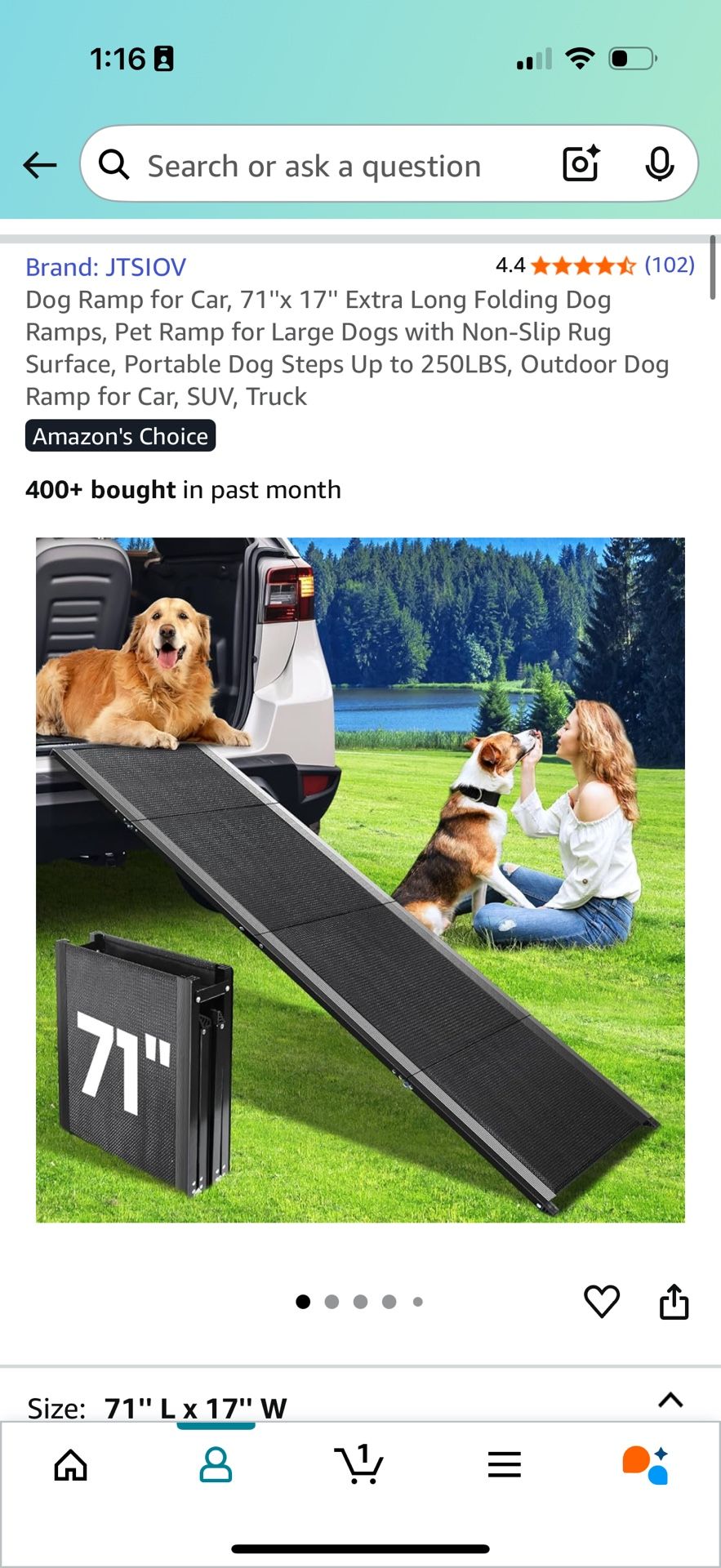 Large Dog Ramp For Car/Truck/SUV