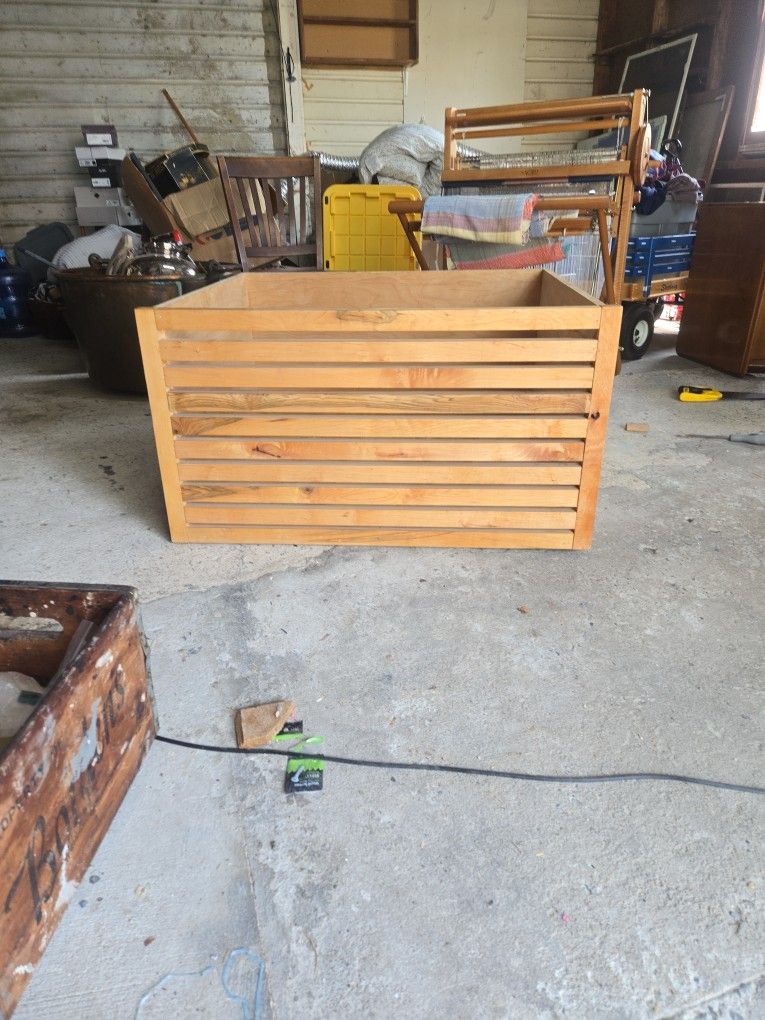 Large Wooden Laundry Box