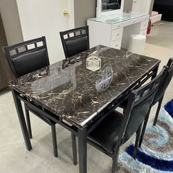 Faux Marble 4 Chairs $340