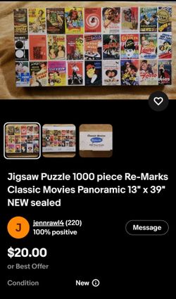 NEW CLASSIC MOVIES PANORAMIC JIGSAW PUZZLE