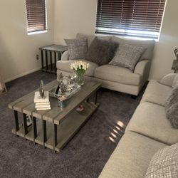 Sofa, Love Seat, Coffee Table With End Tables