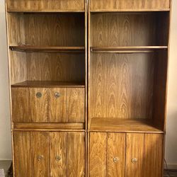 FREE vintage drexel style lit cabinet / shelf units