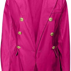 Lady Business Casual Blazer Jackets for Women Dressy Long Sleeve Tops Lapel V-Neck Coats Buttons Blouses