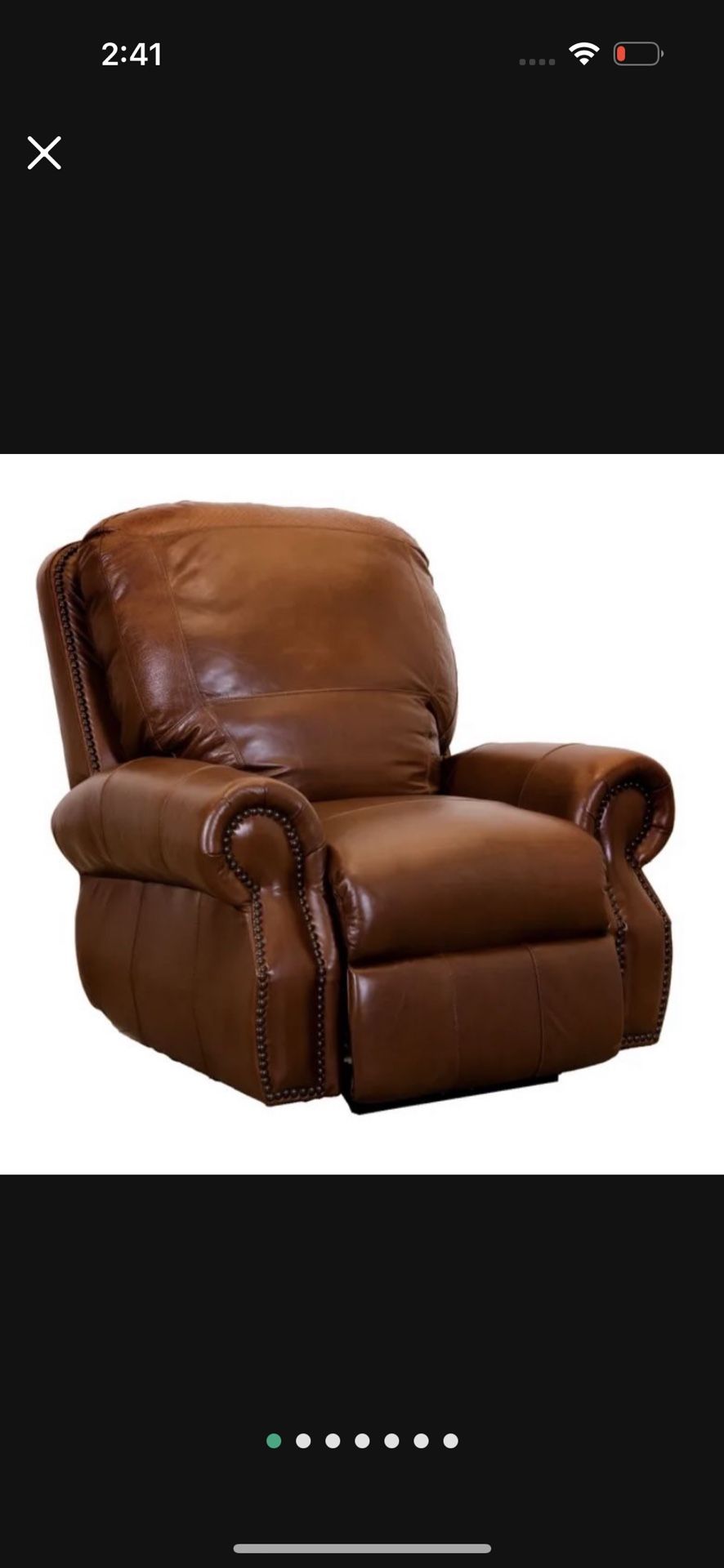USA FURNITURE FULLY ELECTRIC LEATHER RECLINER