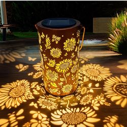 Birthday Gifts for Women Mom Grandma, Sunflower Solar Lanterns Outdoor Waterproof, Hanging Solar Lights for Yard, Patio, Porch, Garden Decor