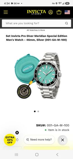 LIMITED INVICTA PRO DIVER WATCH WITH RACING KEY CHAIN!